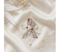 Svadobné pierko zdobené kávové 3