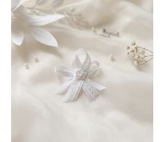 Svadobné pierko zdobené biele 2