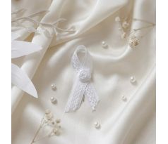 Svadobné pierko zdobené biele 1