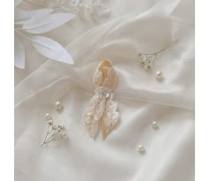 Svadobné pierko zdobené zlaté 3