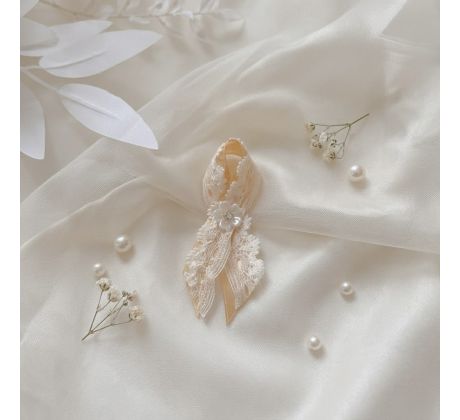 Svadobné pierko zdobené zlaté 3