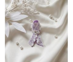 Svadobné pierko zdobené fialové 2