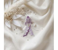 Svadobné pierko zdobené fialové 1