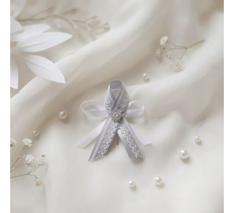 Svadobné pierko zdobené strieborné 4