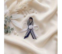 Svadobné pierko zdobené kráľovsky modré 2