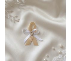 Svadobné pierko jednoduché so srdiečkom zlaté