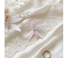 Svadobné pierko jednoduché so srdiečkom ružové