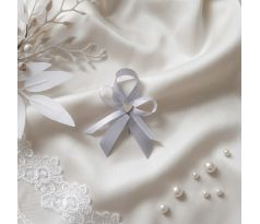 Svadobné pierko jednoduché so srdiečkom strieborné