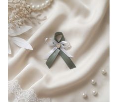 Svadobné pierko jednoduché so srdiečkom šalviové