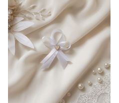 Svadobné pierko jednoduché so srdiečkom biele