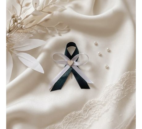 Svadobné pierko jednoduché so srdiečkom smaragdovo zelené
