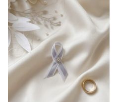 Svadobné pierko jednoduché s kamienkami strieborné