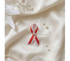 Svadobné pierko jednoduché s kamienkami červené