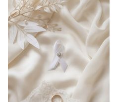 Svadobné pierko jednoduché s kamienkami biele