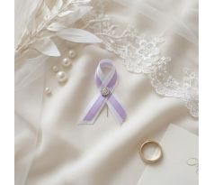 Svadobné pierko jednoduché s kamienkami fialové