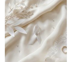 Svadobné pierko jednoduché s kamienkami krémové