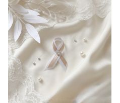 Svadobné pierko jednoduché s kamienkami kávové