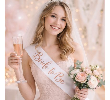 Šerpa pre nevestu ružovo zlatá