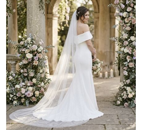 Svadobný závoj jemne trblietavý