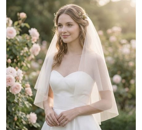 Krátky svadobný závoj 1