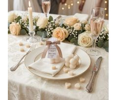 Darček pre svadobných hostí - sviečka bublinky vo vrecku