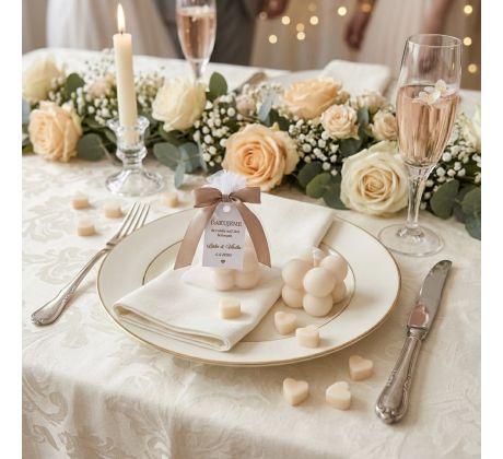 Darček pre svadobných hostí - sviečka bublinky vo vrecku