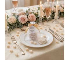 Darček pre svadobných hostí - sviečka pivonka vo vrecku