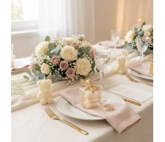 Darček pre svadobných hostí - sviečka macko malý