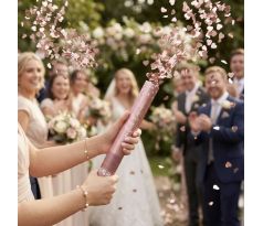 Vystreľovacie konfety srdiečka ružovo zlaté