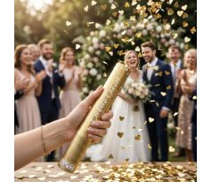 Vystreľovacie konfety srdiečka zlaté