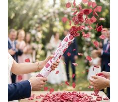 Vystreľovacie konfety lupene ruží bordové