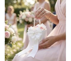 Svadobný košík s perličkami