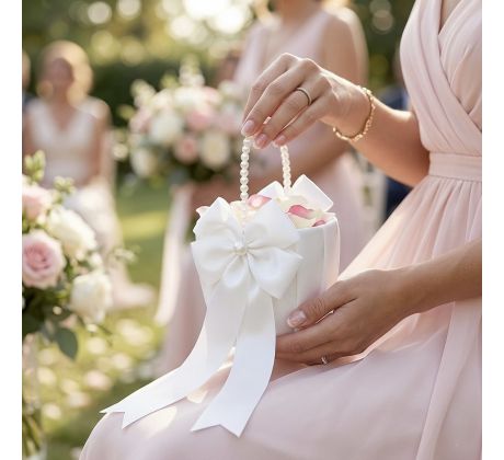 Svadobný košík s perličkami