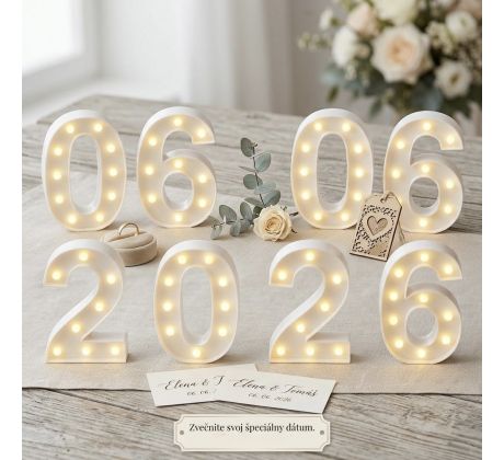 LED čísla na svadbu