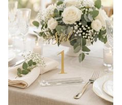 Akrylové čísla na svadobný stôl