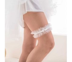 Svadobný podväzok pre nevestu biely