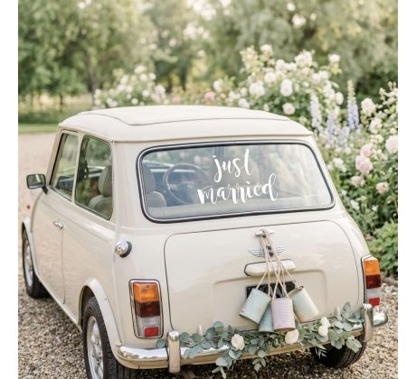 Nálepky na svadobné auto Just Married