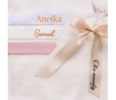 Svadobné menovky na stuhe
